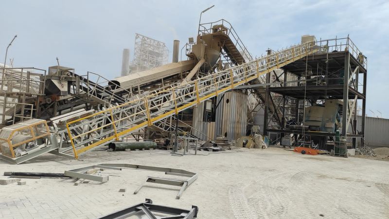 Galería de faja montada en planta industrial